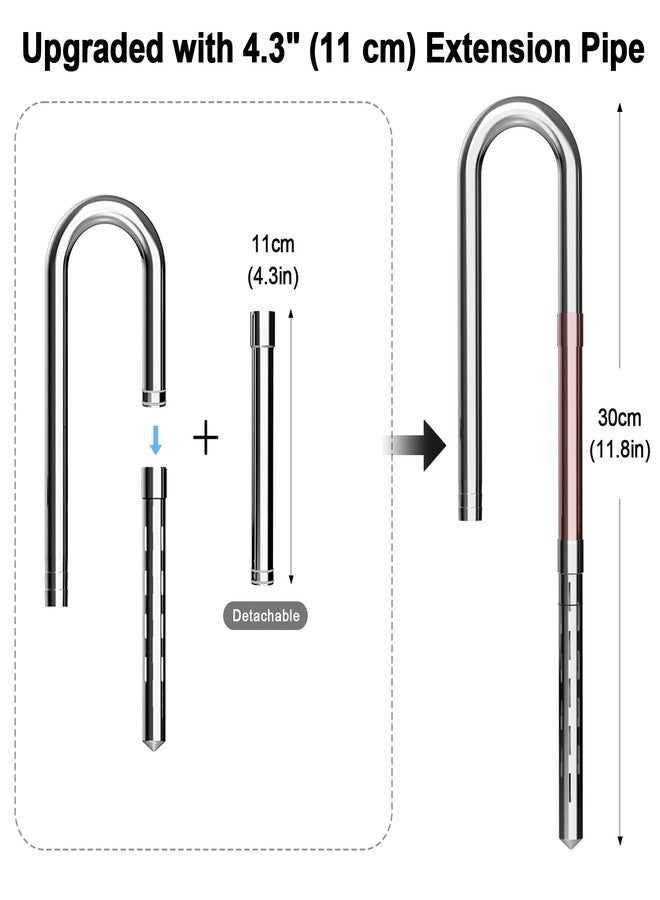 FZONE Stainless Steel Lily Pipes, Upgraded Outflow with Surface Skimmer and Detachable 4.3" Extension Pipe 1/2" ID (12mm) - Image 3
